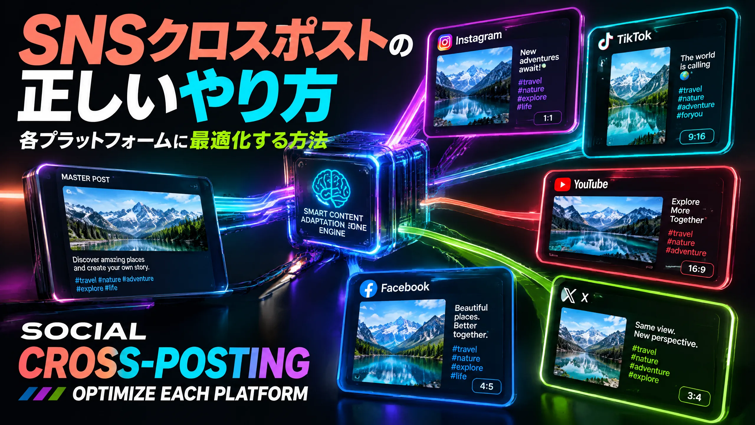 SNSクロスポストの正しいやり方｜各プラットフォームに最適化する方法