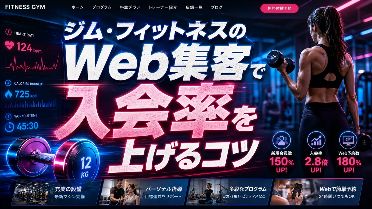 ジム・フィットネスのWeb集客で入会率を上げるコツ