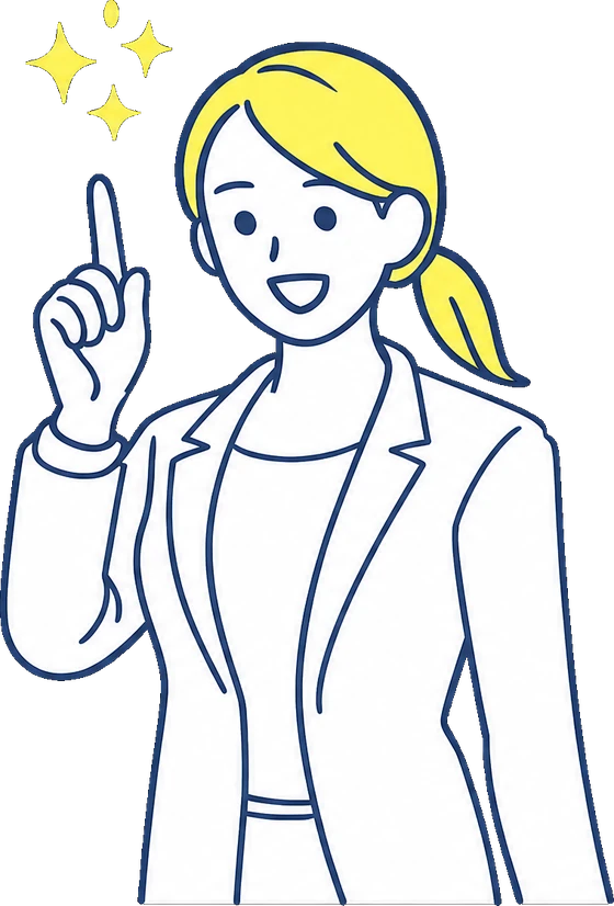 やさしく説明するビジネスウーマンのイラスト